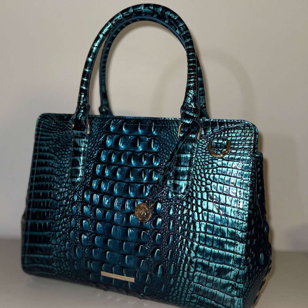 BRAHMIN Blue Patina (like Verdigris) Small Finley NEW Beautiful! 2B PRICE FIRM